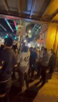 New York Yankees Fans Celebrate Outside Stadium After ALDS Win