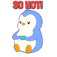 Sweating Heat Wave Sticker by Pudgy Penguins