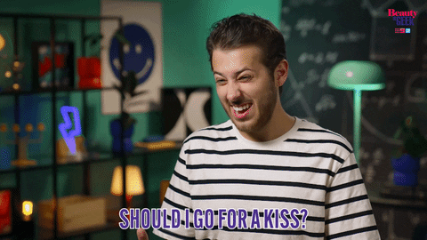 React Kiss GIF by Beauty and the Geek Australia