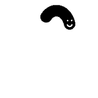 o_and_no smile sad loop worm Sticker