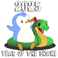 Happy New Year Penguin Sticker by Pudgy Penguins