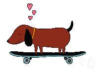 Skating Sausage Dog Sticker