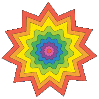Rainbow Star Sticker by Jen Stark