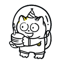 Happy Birthday Cat Sticker by CR8 Consultancy