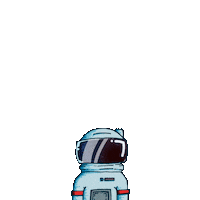 astromoon_studios laugh 2d astronaut cosmo Sticker