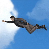mediamodifier man sky flying clouds GIF