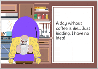 Gnome Coffee Addict GIF