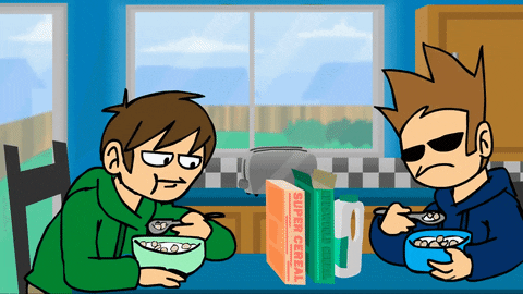 Breakfast Cereal Eating GIF by Eddsworld