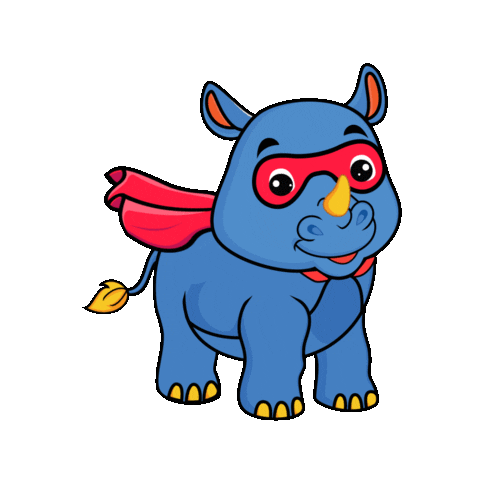 Superhino giphyupload rhino rhinoceros super rhino Sticker