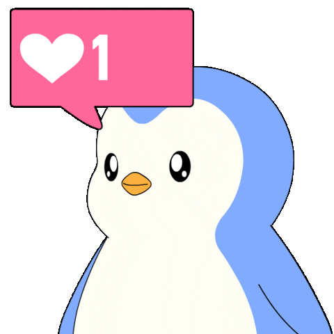 Social Media Love Sticker by Pudgy Penguins