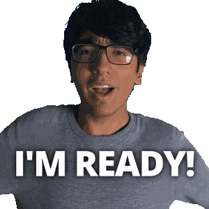 Excited All Set Sticker