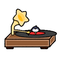 Record Player Bird Sticker by Chimpers