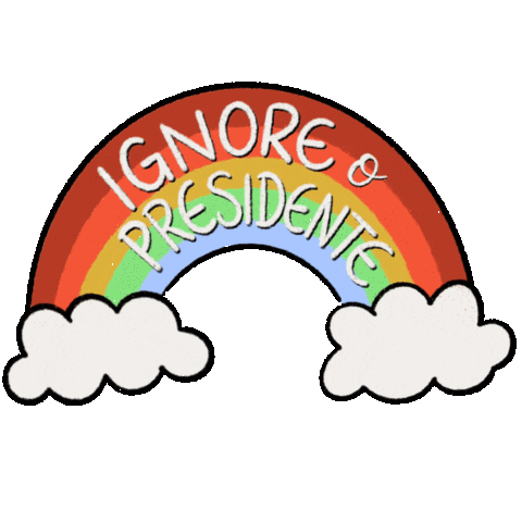 letralou lettering arcoiris presidente ignore Sticker
