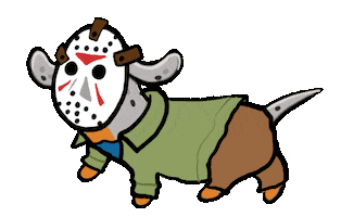 Friday The 13Th Dog Sticker by Stefanie Shank