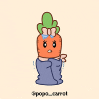 popo_carrot winter cold shaking vegetables GIF