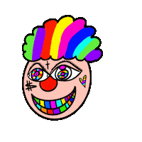 Sad Clown Rainbow Sticker