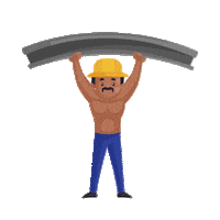 CreativeHatti construction bodybuilder worker creativehatti Sticker