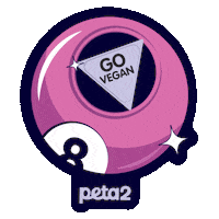 Go Vegan 8 Ball Sticker by PETA
