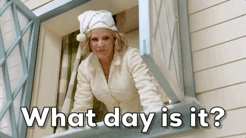 Amy Sedaris What Day Is It GIF by truTV’s At Home with Amy Sedaris
