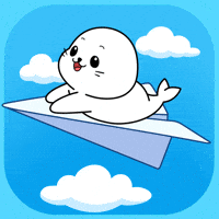 Happy Blue Sky GIF by Sappy Seals