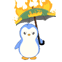 On Fire Burn Sticker by Pudgy Penguins