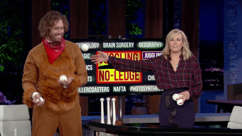 juggling tj  miller GIF by Chelsea Handler