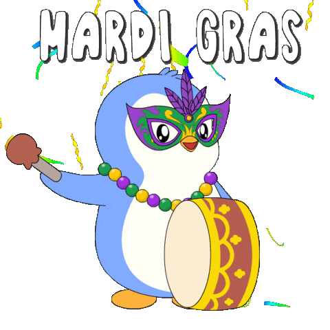 Happy Mardi Gras Sticker by Pudgy Penguins