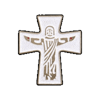 pinnedpins jesus christian cross pin Sticker