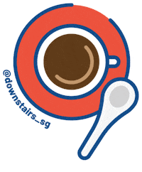 downstairs_sg hot coffee drink singapore Sticker