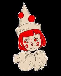 melancolinie sad angry red clown GIF