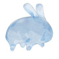 kultgallery water bunny rabbit new year Sticker