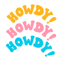 HowdyStudios hello hi colorful lettering Sticker