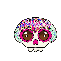 Day Of The Dead Skull Sticker by La Catrina Bohemia