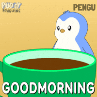 Good Morning Coffee GIF by Pudgy Penguins