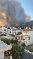Residents Evacuated as Wildfire North of Athens Flares Up