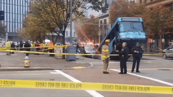 Crews Work to Remove Port Authority Bus Swallowed by Pittsburgh Sinkhole