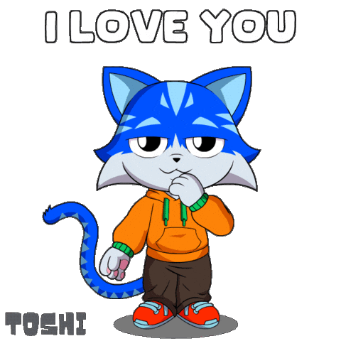 I Love You Kiss Sticker by Toshithecat