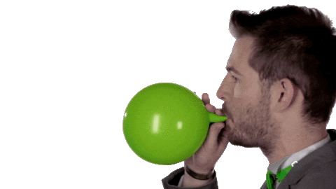 Balloon Blowing Up Sticker by Bright Light Bright Light