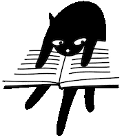 Cat Read Sticker by pirogart