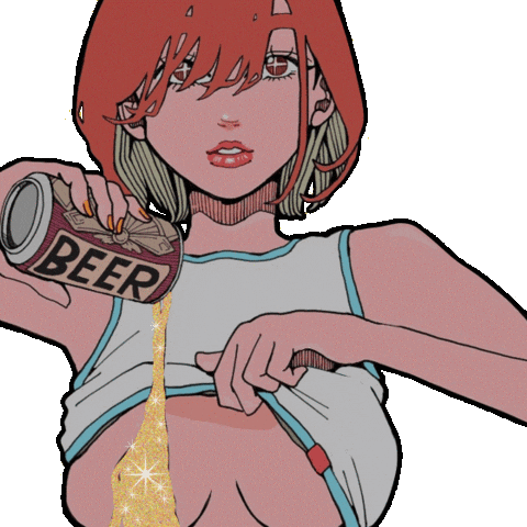 NISHIMAAKII giphyupload kawaii beer かわいい Sticker