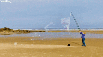 Giant Bubble Dragon Made on Beach