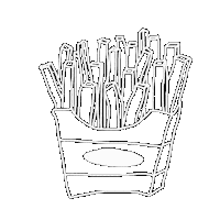 French Fries Comida Sticker