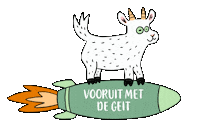 Boerentrots go goat rocket raket Sticker