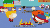 eric cartman fire GIF by South Park 