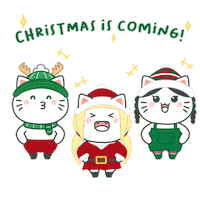 Merry Christmas Cat Sticker by KIKI