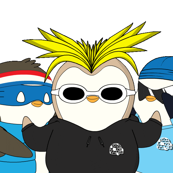 Happy Lets Go Sticker by Pudgy Penguins