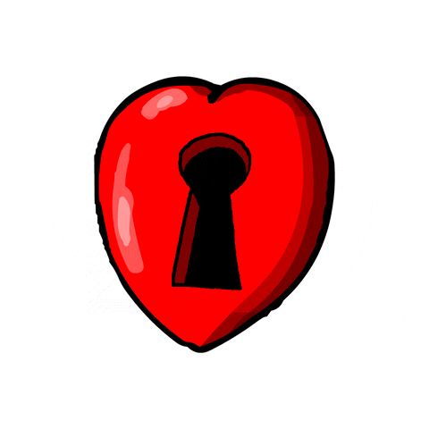 Mikbulp love heart key hole GIF