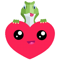 Happy I Love You Sticker by Dinolingo - online language learning platform for kids
