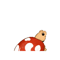 marlynnarts red animal turtle mushroom Sticker
