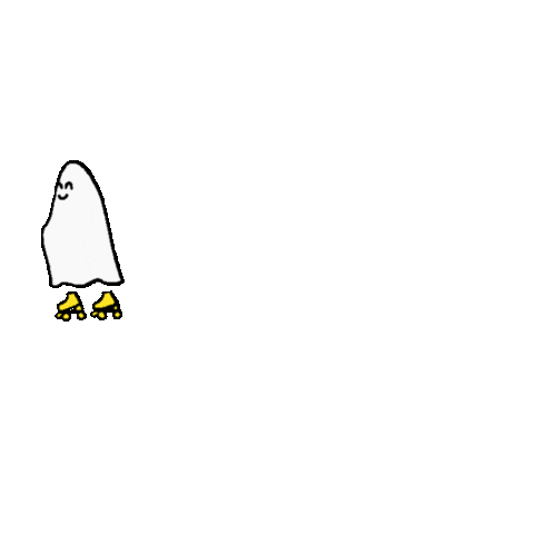 grantaart halloween ghost spooky rollerskating Sticker